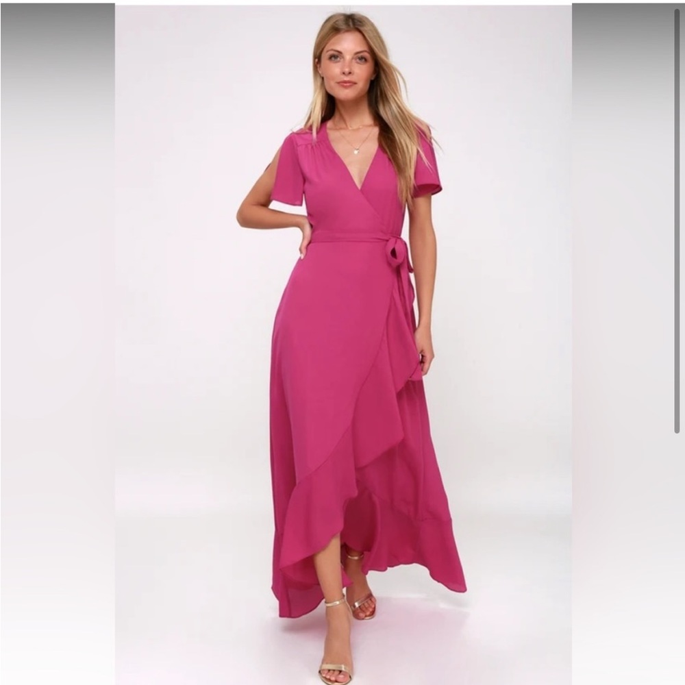 Magic Moment Magenta Wrap Maxi Dress